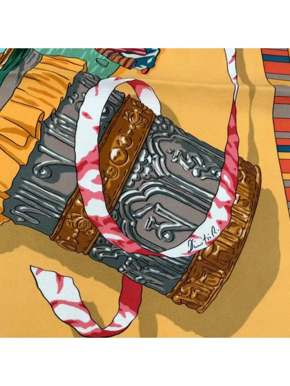 Hermes Carre 90 Scarf Silk Prieres AU Vent Prayer in the Wind Orange - Picture 6 of 7